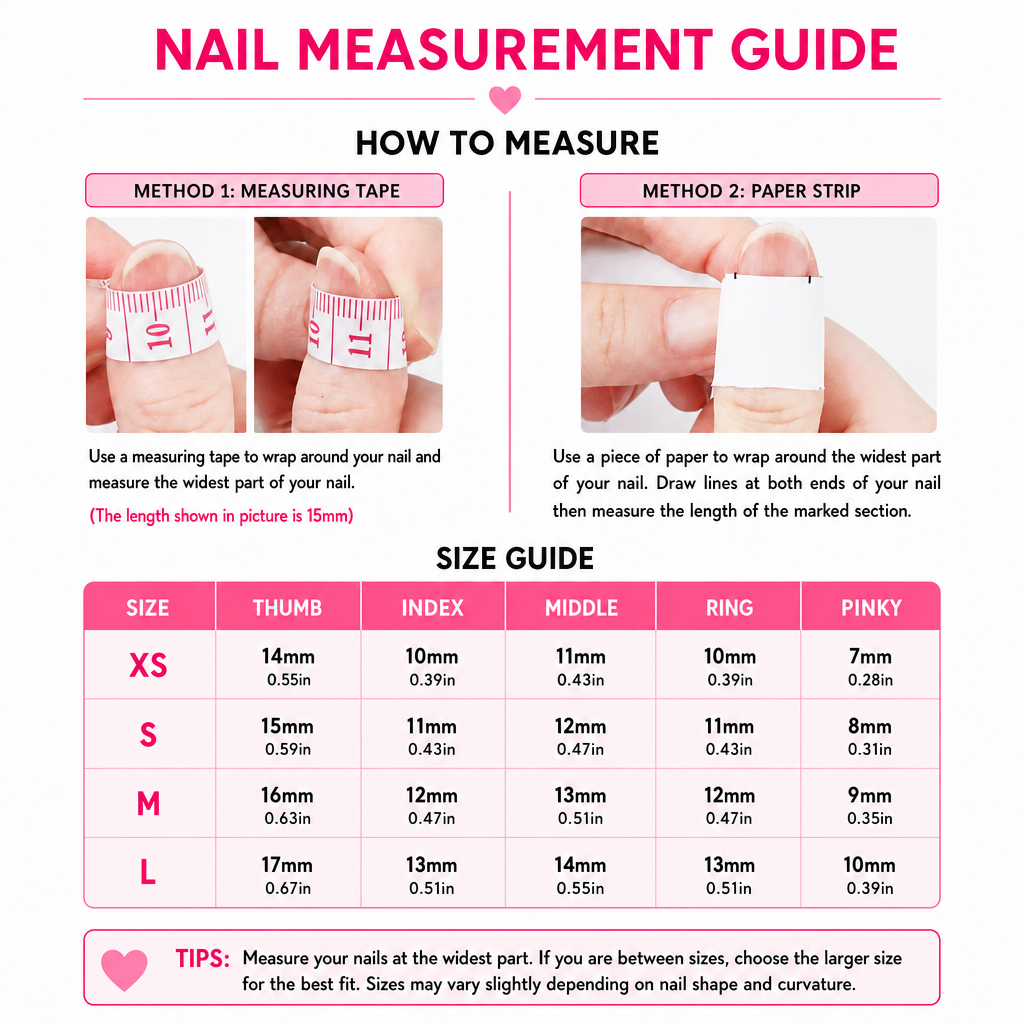 Handmade 3D Press on Nail Set- Hebrew Blush