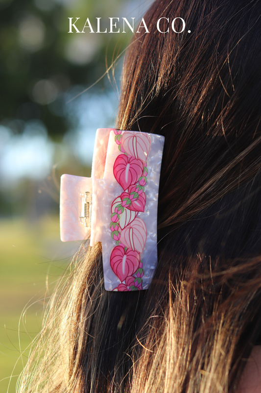 Luxe Hair Claw- Anthurium Lokelani