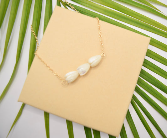 Mother of Pearl Triple Pikake Necklace