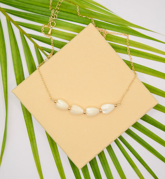 Mother of Pearl 4 Pikake Necklace