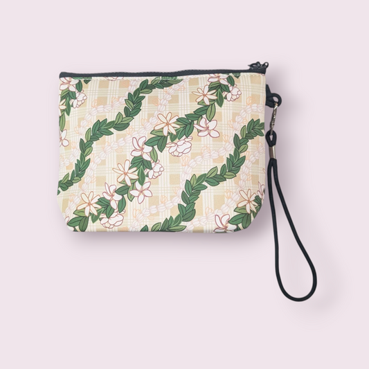 Water Resistant Wristlet - Gardenia Maile Palaka