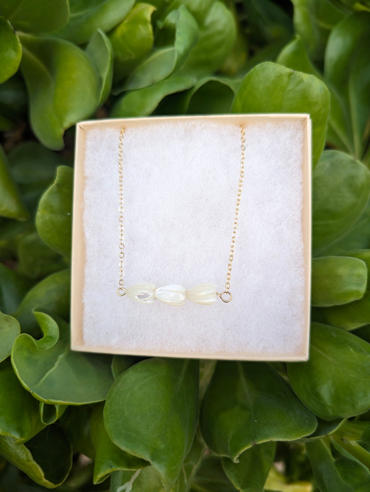 Mother of Pearl Triple Pikake Necklace