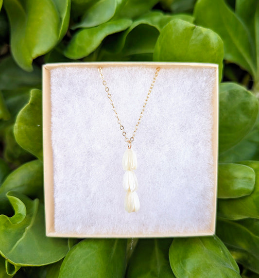 Mother of Pearl Triple Pikake Necklace
