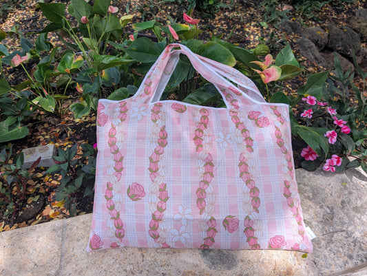 XL Reusable Shopping Tote- Lokelani Palaka
