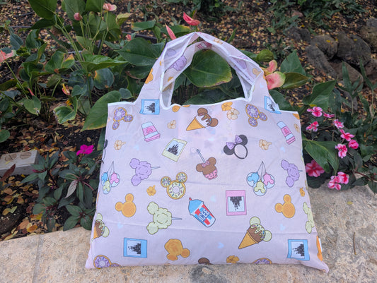 XL Reusable Shopping Tote- Theme Park Snacks & Icee