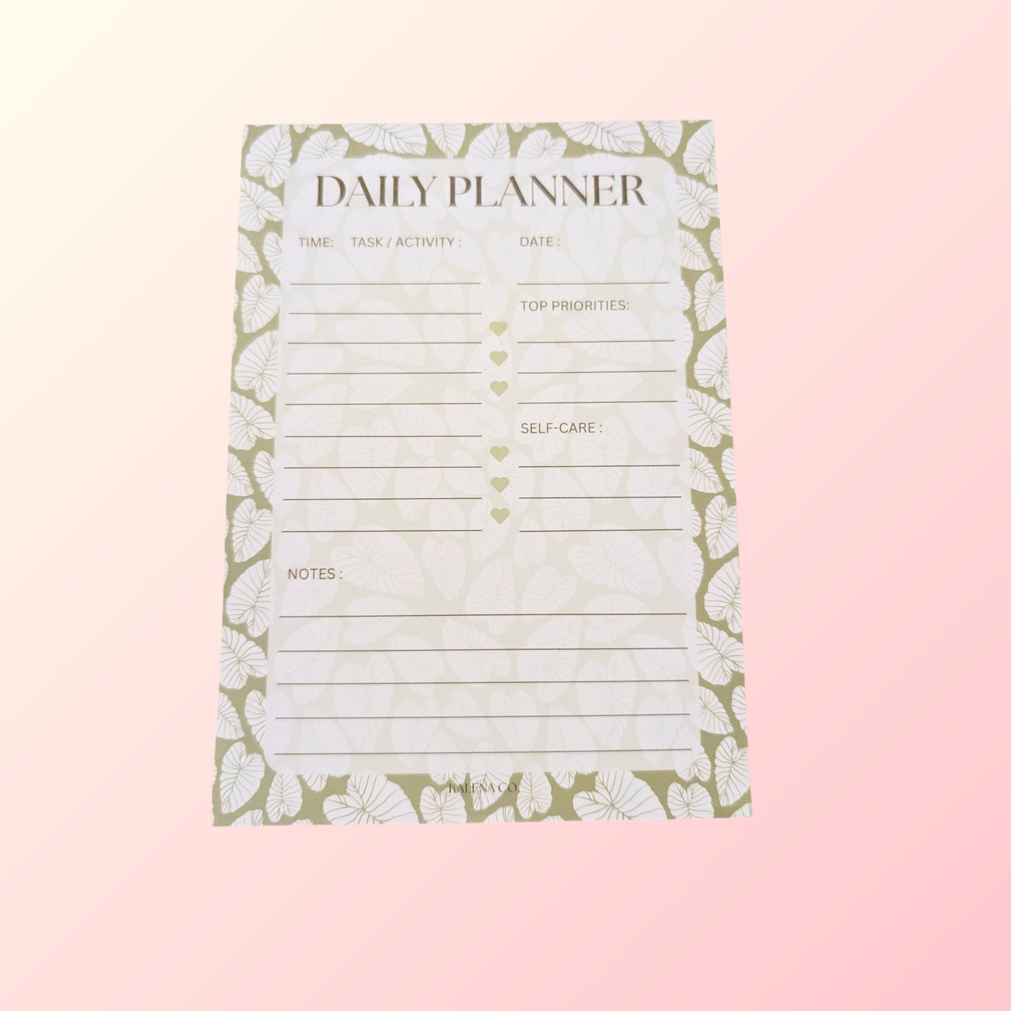 Daily Planner Pad Green Kalo